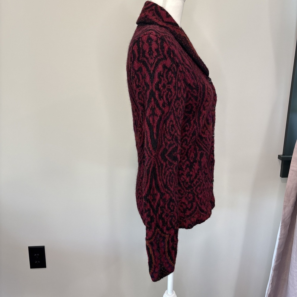 Peruvian Connection‎ 100% Alpaca Handmade Bolivia MEDIUM Cardigan Sweater FLAW - Picture 3 of 11